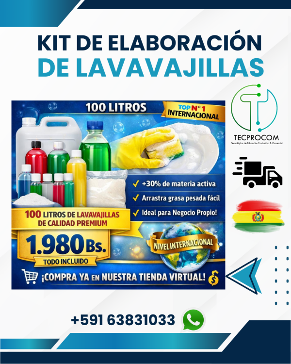 Kit vajillero Kit de elaboracion de LAVAVAJILLAS PREMIUM 100 L